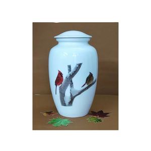 Petite urne commémorative en forme d'oiseau cardinal rouge pour cendres humaines ou cendres d'animaux de compagnie - Mini urne funéraire en aluminium pour cendres - Cendres commémoratives blanches - Product Image 1