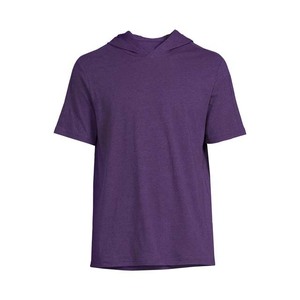 Camiseta con Capucha para Hombre, Corte Regular, Color Morado Sólido, Algodón, Informal, para Verano - Product Image 5