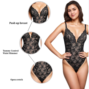 Zoyiame Best Verkochte Naadloze Nylon Kant Shapewear Bodysuit Ins Stijl V-Hals Tillen Sexy Strappy Body Shaper Voor Vrouwen - Product Image 6