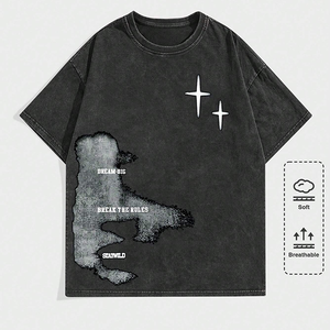 Haute qualité 100% coton vierge logo personnalisé T-shirts pour hommes T-shirt surdimensionné lourd impression T-shirt personnalisé - Product Image 6