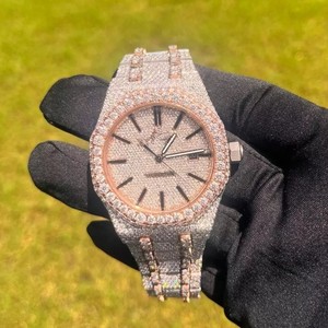 นาฬิกากลไกสแตนเลสสำหรับผู้ชายนาฬิกาอัจฉริยะพร้อมสายทองขาวหรูหราทำจาก2023 - Product Image 2