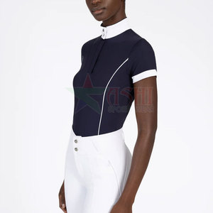 Chemise d'équitation pour femmes, fabriquée en usine, pour concours hippique - Étiquette privée personnalisée, spandex/polyester, imperméable et coupe-vent - Product Image 3