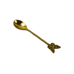 Cuillère en laiton au design classique en forme d'ananas avec manche côtelé embossé fait main en laiton pour usage hôtelier et en restauration - Product Image 6