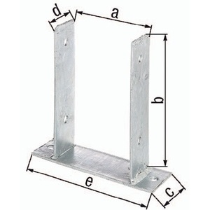 U-Shaped <b>Post</b> Support <b>Bracket</b> 91x200x60x50x200mm Hot-Dip Galvanized for Bolting GAH - Product Image 1