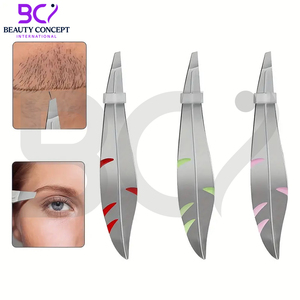 Pinzas de Cejas de Acero Inoxidable Personalizadas de Alta Precisión con Punta Inclinada, Herramienta Duradera para Depilación y Modelado de Cejas con Diferentes Diseños de Forma - Product Image 2