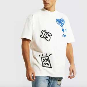 240 GSM pur coton surdimensionné goutte épaule T-Shirt pour hommes Logo personnalisé basique poids lourd récolte longueur blanc t-shirt léger - Product Image 5