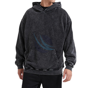 Sweats à capuche délavés à l'acide pour hommes pull-over vintage sweat-shirt surdimensionné Streetwear style polaire tenue décontracté vêtements de mode d'hiver - Product Image 6