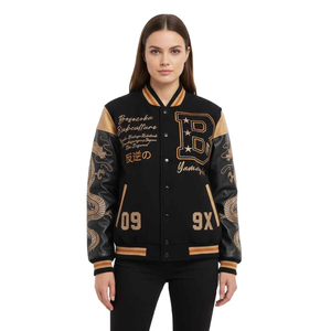 Chaqueta Universitaria Unisex Premium con Forro Acolchado Cálido y Resistente para Clima Frío, Uso en Equipos, Bordado Personalizado para Equipos Escolares - Product Image 3