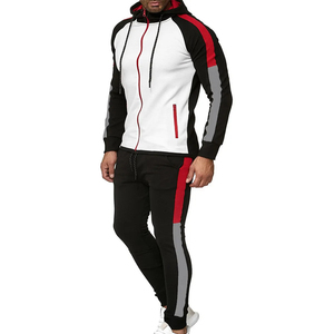 Ropa en stock con logotipo personalizado para hombre, chándales de color sólido para correr, conjuntos con capucha para hombre, chándal - Product Image 2