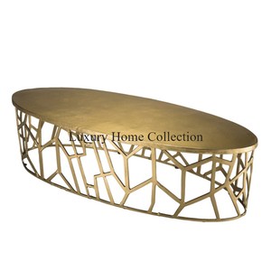 Mesa de consola más exigente de color dorado, diseño moderno hecho a mano chapado brillante, suministro de muebles para sala de estar a bajo precio de la India - Product Image 5
