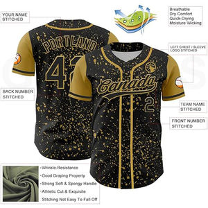 GUANTES de cuello en V personalizables Jersey de béisbol de ciudad Corte clásico con un cómodo escote en V Jersey de béisbol sublimado Verde Negro - Product Image 4