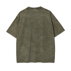 Camiseta personalizada de gran tamaño para hombre, fibra de bambú, manga corta, negro, gris, lavado ácido, cuello redondo, respetuoso con el medio ambiente, Hip Hop, ajuste Regular - Product Image 3