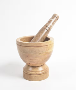 Fabricación de mortero y Maja de madera, Manual triturador de ajo, madera Natural, especias, hierbas, logotipo personalizado, herramientas de cocina - Product Image 4