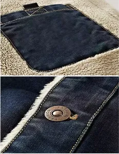 Veste en jean pour homme à confort élevé avec un style urbain moderne, une construction en tissu robuste et un lavage en jean classique pour une utilisation quotidienne - Product Image 6