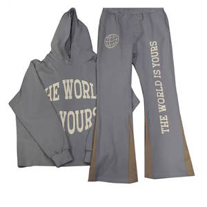 Nouveau Style Custom Made Vintage Streetwear Sports Hommes Survêtement Distressed Jogger Set Custom Heavyweight Acid Wash - Product Image 6