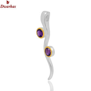 Clásico 925 plata esterlina dos tonos citrino piedra preciosa colgante fiesta regalo joyería chapado en oro joyería hombres mujeres - Product Image 3