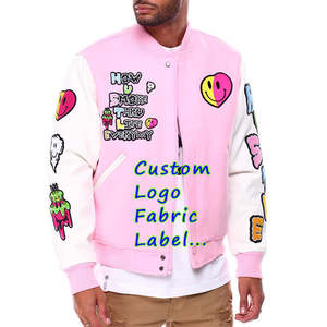 Veste d'université de rue, Logo personnalisé, patchs, veste de Baseball, veste d'université en polaire - Product Image 3