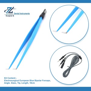 Juego de Instrumentos de Pinzas Bipolares Angulares Rectas de Estilo Europeo, Punta Angulada de 0.5-2.0 mm, Tamaños de 18 cm de Longitud para Microcirugía - Product Image 2