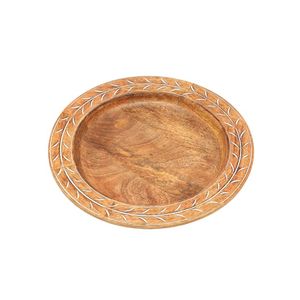 Hot Selling Latest Mango Wood Rustic Wood Dinner Charger Plate Natural Wooden Placemat Base for Event <b>Table</b> Decoration - Product Image 1