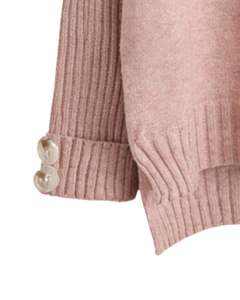 Ensemble pull en tricot rose blush personnalisé et pantalon large pour femmes, pull à col montant, vêtements de détente confortables pour l'hiver, fabricant personnalisé OEM - Product Image 6