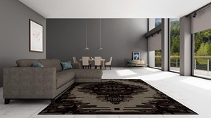 Meilleure vente moderne indien noué à la main laine soie mélange résistant aux taches tapis antidérapant haute qualité maison tapis ensembles - Product Image 2