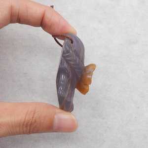 Pendentif en agate Drusy naturelle sculptée à la main à la main perle de pierres précieuses uniques pour la conception de bijoux cadeau en pierre élégante - Product Image 3