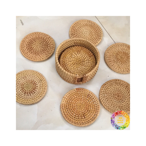 Platos de cargador de ratán únicos y manteles individuales Decoración de mesa rústica colgante de pared hecho a mano perfecto para eventos de comedor - Product Image 1
