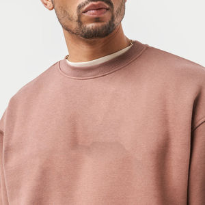 Venta al por mayor de poliéster/algodón Sudadera de cuello redondo personalizado liso teñido pulóver de gran tamaño de lana Unisex Casual otoño hombres - Product Image 3