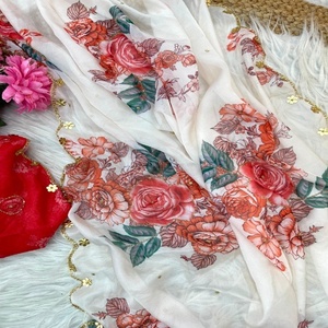 ผ้าส่าหรีสำหรับผู้หญิงผ้าพิมพ์ลายดิจิทัลผ้าทอจากผู้ผลิตแฟชั่น - Product Image 1