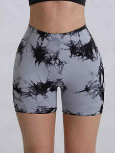 Shorts de Yoga para Mujer, Cintura Media, Diseño a Cuadros, Sin Costuras, Spandex/Nylon, Elásticos en 4 Direcciones, Transpirables, Compresivos, para Gimnasio - Product Image 2