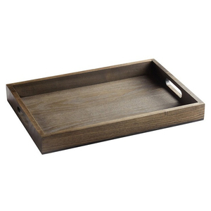 Bandeja de servicio de madera artesanal para café, comida, desayuno, cena, bandeja de servicio de bambú de 3 tamaños con asas - Product Image 6