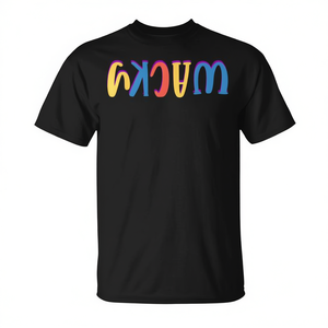 T-shirt Wacky Costume Mismatch Day nera unisex per adulti taglia media - Product Image 2