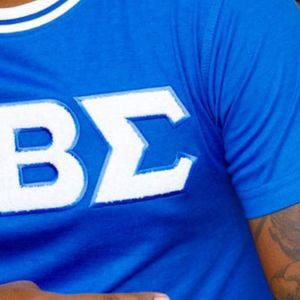 Royal White Sigma ciniglia Tee cotone Collegiate abbigliamento con lettere ricamate vita greca Sigma fraternità camicia Lifestyle - Product Image 5