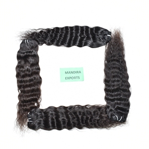 Vente en gros 100% cheveux humains vierges non transformés Deep Wave alignés Vague d'eau en vrac Pas cher Indien Bouclés Bundles Double trame Vendeur - Product Image 2