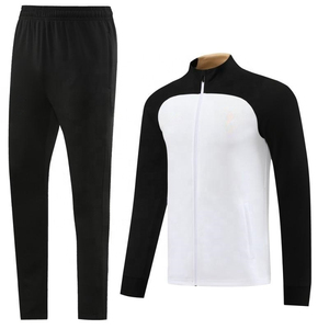 Zipper Set Sports d'hiver 2 pièces survêtement hommes écologique strass imprimé à capuche polaire pantalon survêtement - Product Image 1