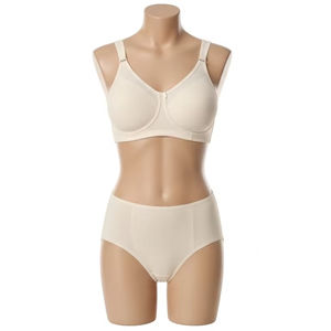 Conjunto de sujetador acolchado transpirable y calzoncillos Hipster Mezcla de LICRA de algodón suave Lencería cómoda para mujer Ropa interior de uso diario - Product Image 1