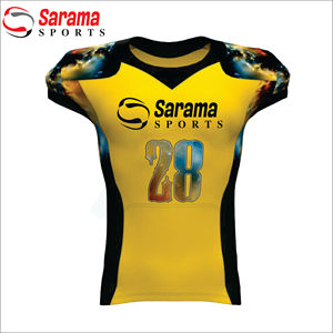 Conjunto de técnica de sublimación de camisetas de fútbol americano hecho a medida estilo con patrón de números ropa deportiva para adultos - Product Image 2