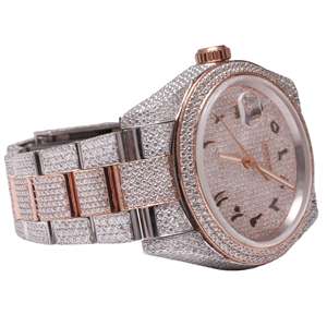 Dial árabe clásico de alta calidad VVS Moissanite diamante reloj busto abajo Iced Out Hiphop movimiento automático relojes de lujo - Product Image 3