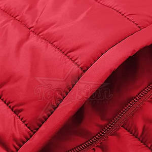 Veste d'hiver personnalisée en gros pour hommes col montant épais à capuche en polyester imperméable à l'extérieur avec logo à l'avant - Product Image 3