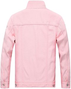 Abrigo vaquero informal de color sólido para hombre, chaqueta vaquera de manga larga para otoño y primavera - Product Image 6