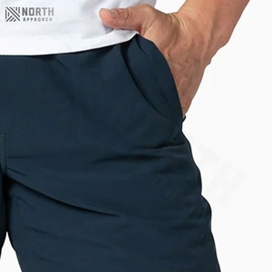 Pantalones Cortos Cargo para Hombre con Logotipo Personalizado, Bolsillos, Color Sólido, para Fitness, Running, Gimnasio, Cintura Elástica, Decoración de Encaje - Product Image 4