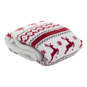 Coperta in pile corallo Hobborn RPET per Natale, gadget ecologici - Product Image 1