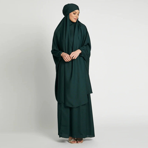 Luxury Islamic Women Abaya <b>Dress</b> Cotton Polyester Floor Length High Neck Four-Way Stretch <b>Long</b> Sleeve Breathable Modest Wear - Product Image 4