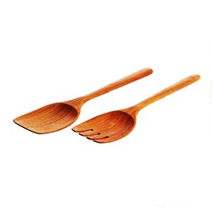 Ensemble de 2 serveurs en bois de manguier Ensemble de service à salade fait à la main Produit en bois pour la cuisine à domicile - Product Image 6