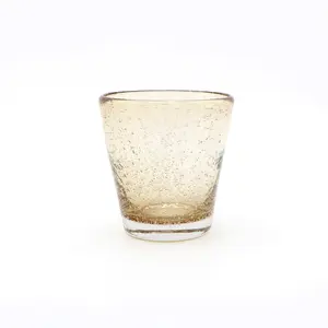 Tasse en verre à bulles colorée faite à la main de haute qualité pour boisson gobelet en verre de couleur personnalisée