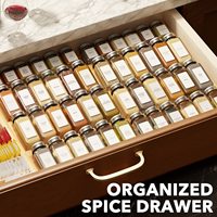 Tiroir à épices en bambou extensible à 4 niveaux pour comptoir d'armoire à tiroirs organisateur de cuisine à épices antidérapant
