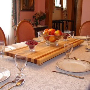 Tabla de quesos de madera de calidad exclusiva con forma rectangular para frutas, verduras, utensilios de cocina de acero inoxidable, tabla de cortar - Product Image 2