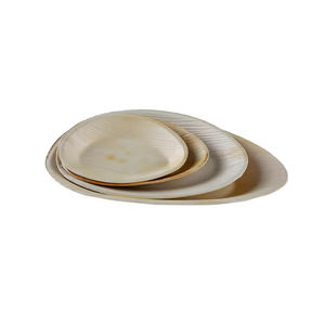 Platos desechables de hoja de palma biodegradables 31x18 cm Bandejas redondas para servir para restaurantes y bodas - Product Image 2