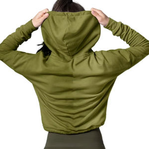 Sudadera con capucha de Jersey informal para mujer con logotipo personalizado sudadera Jersey OEM con bolsillos para ropa de invierno - Product Image 2