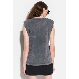 Camiseta Casual sin Mangas con Cuello Redondo para Mujer, Transpirable, 100% Algodón, Alta Calidad, Tallas Regulares de Verano XS a 5XL, Acabado Texturizado - Product Image 5